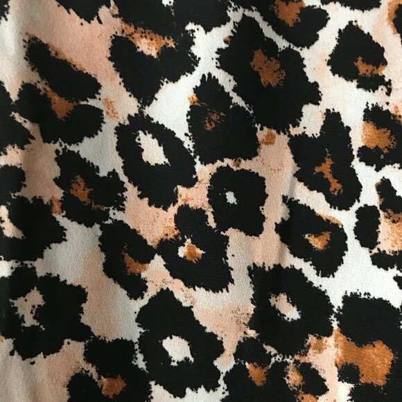 NWOT - H&M Brown Animal Print High Low with Back Opening Sheer Tank Top - Picture 6 of 12